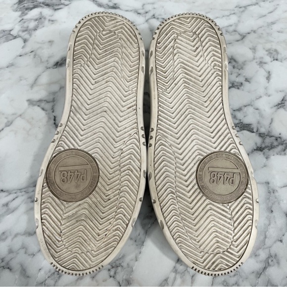 P448 Aerial Sneakers Perforated White Leather Woman’s Size 38 US 7.5/8 - Picture 9 of 11